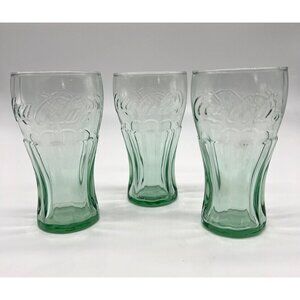Mini Coca Cola Glasses  4.5"  Set of 3
